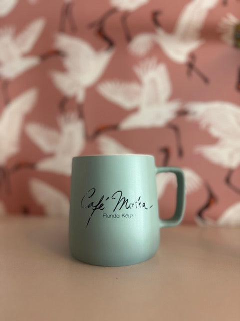 Cafe Moka powder blue ceramic mug